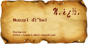 Nuszpl Ábel névjegykártya